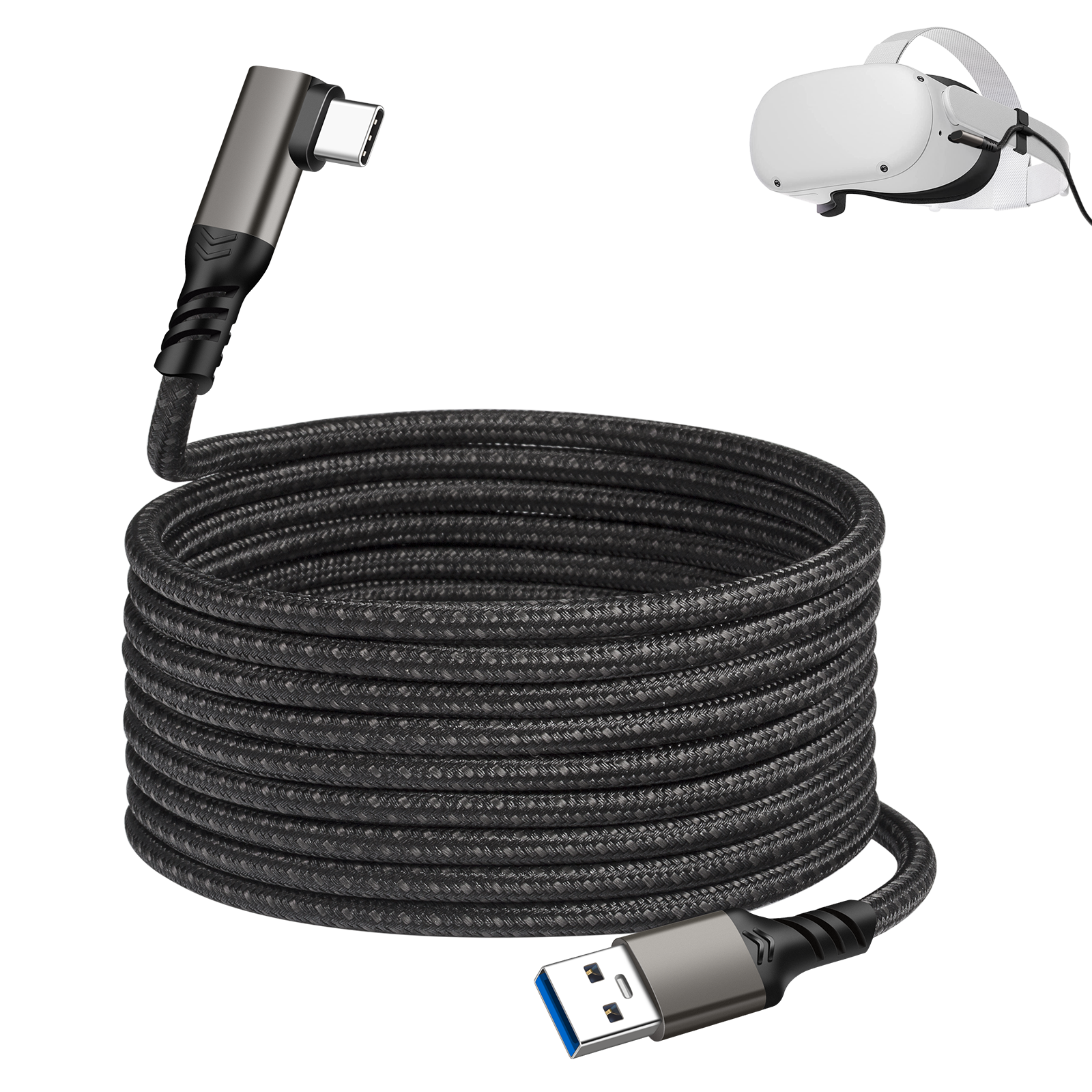 90 Grad Typ-C Ladekabel Winkel USB-A USB-C Kabel abgewinkelt 3A Nylon USB 3.2
