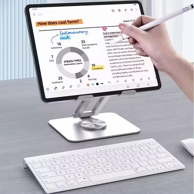 Tablet Ständer Halterung 360° Drehung Aluminium unterstützt Tablets bis 12 Zoll