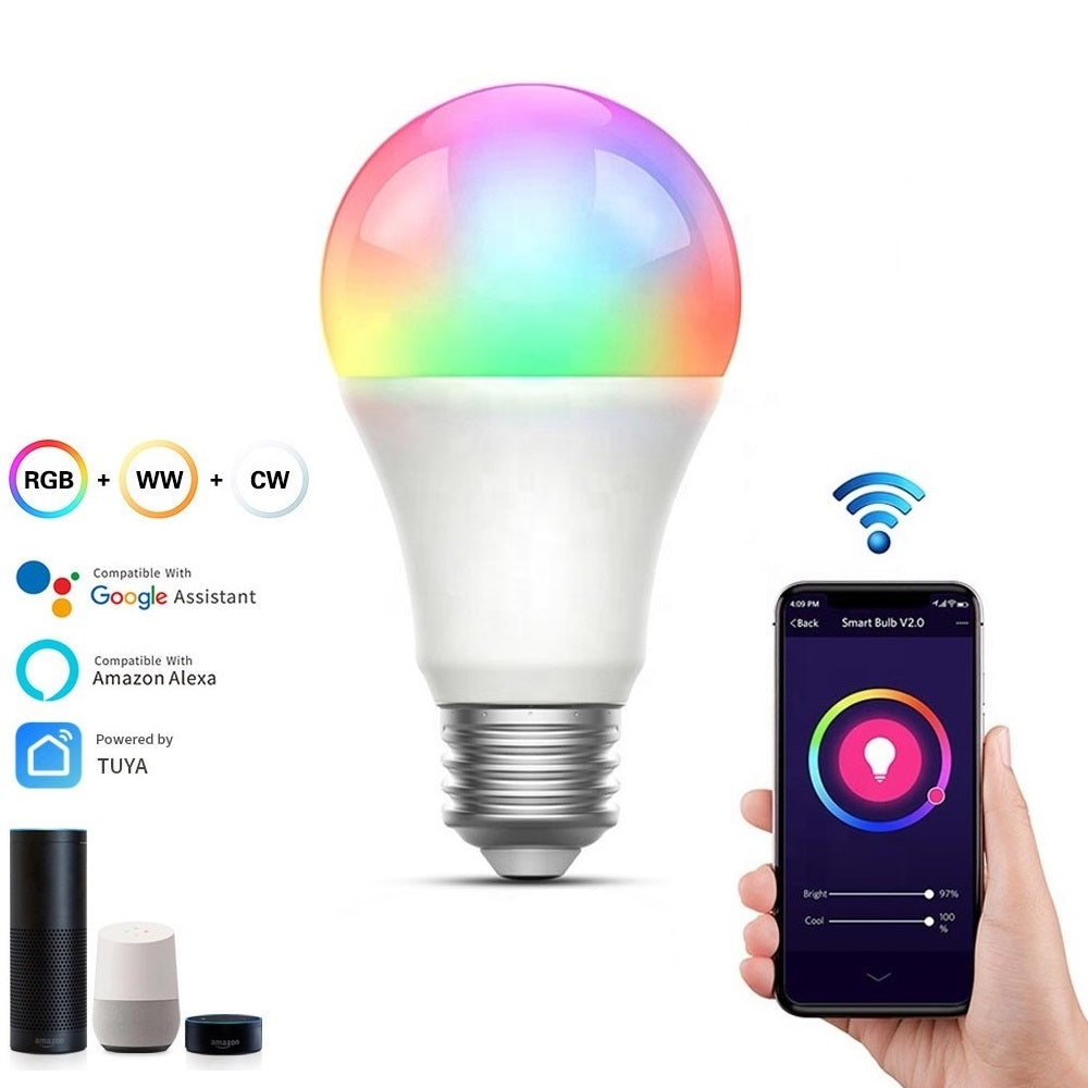 E27 Smart Glühbirne 5W LED Leuchten WiFi App Musik Alexa RGB Weiß Dimmbar