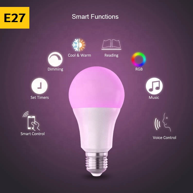 E27 Smart Glühbirne 5W LED Leuchten WiFi App Musik Alexa RGB Weiß Dimmbar