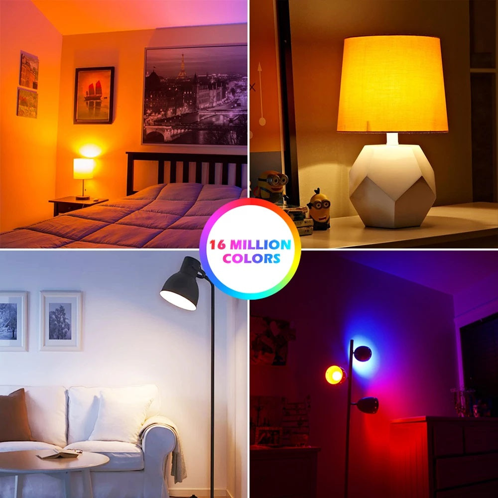 E27 Smart Glühbirne 5W LED Leuchten WiFi App Musik Alexa RGB Weiß Dimmbar