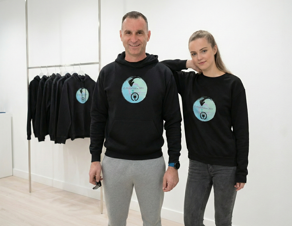 Unisex-Pullover mit großen Logo E-Mobilität in MV