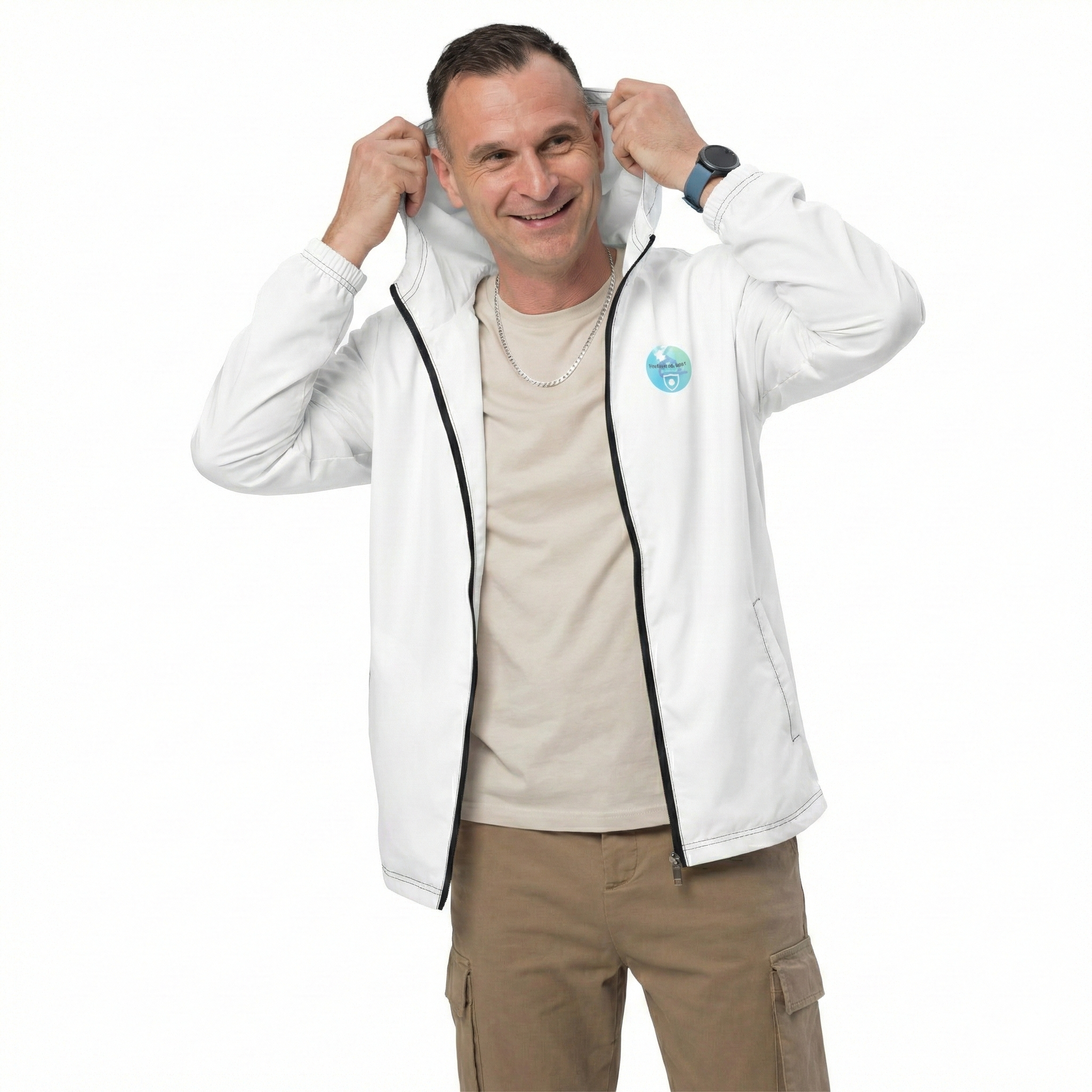 Herren-Windbreaker für Herren mit Logo Vorne und Hinten