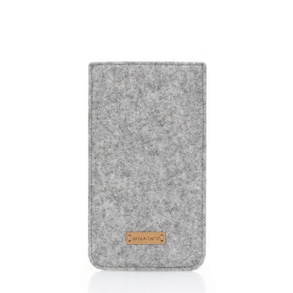Handytasche für Samsung Galaxy A15 | aus Filz und Bio-Baumwolle | hellgrau - colorful | Modell "LET"