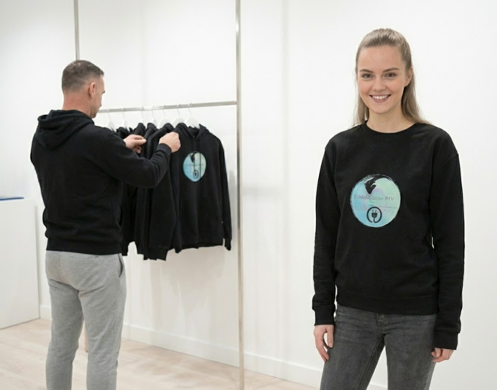 Unisex-Pullover mit großen Logo E-Mobilität in MV