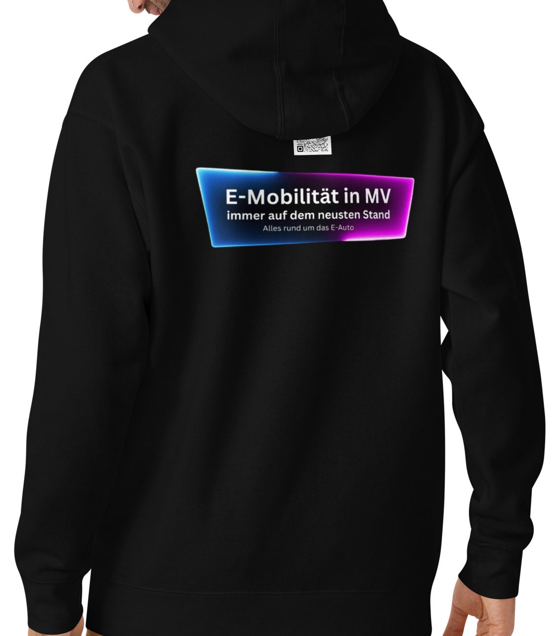 Unisex-Kapuzenpullover mit Logo vorne groß und Hinten Groß (E-Mobilität in MV)