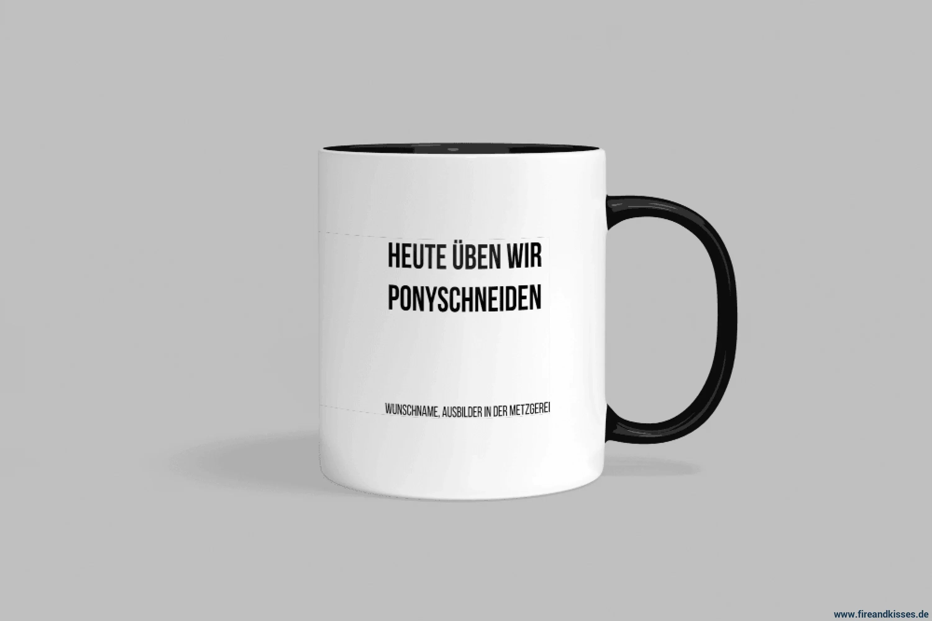 Fun-Tasse "Heute üben wir Ponyschneiden" | Fireandkisses