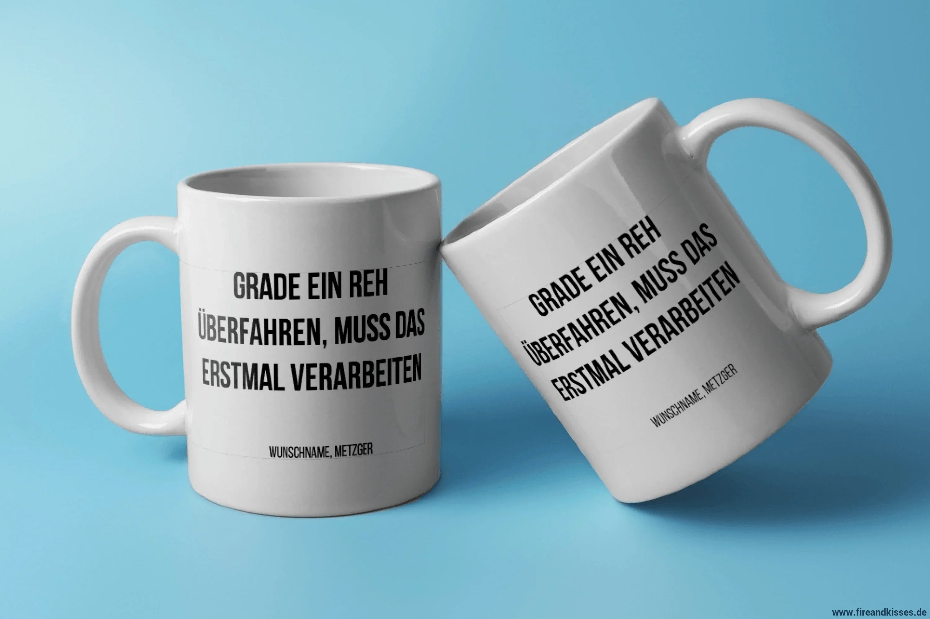 Fun-Tasse Metzger "Grade ein Reh überfahren" | Fireandkisses