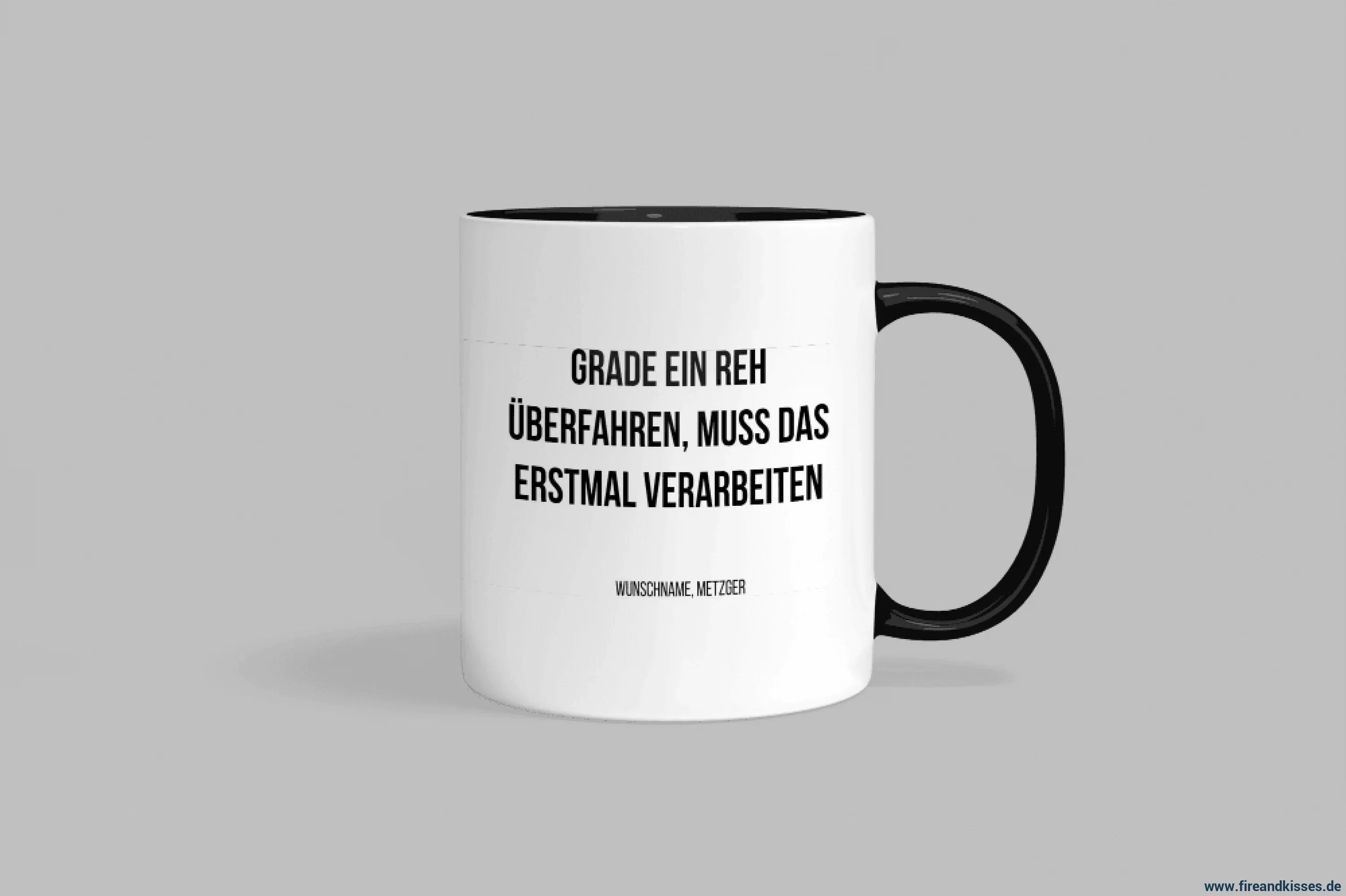 Fun-Tasse Metzger "Grade ein Reh überfahren" | Fireandkisses