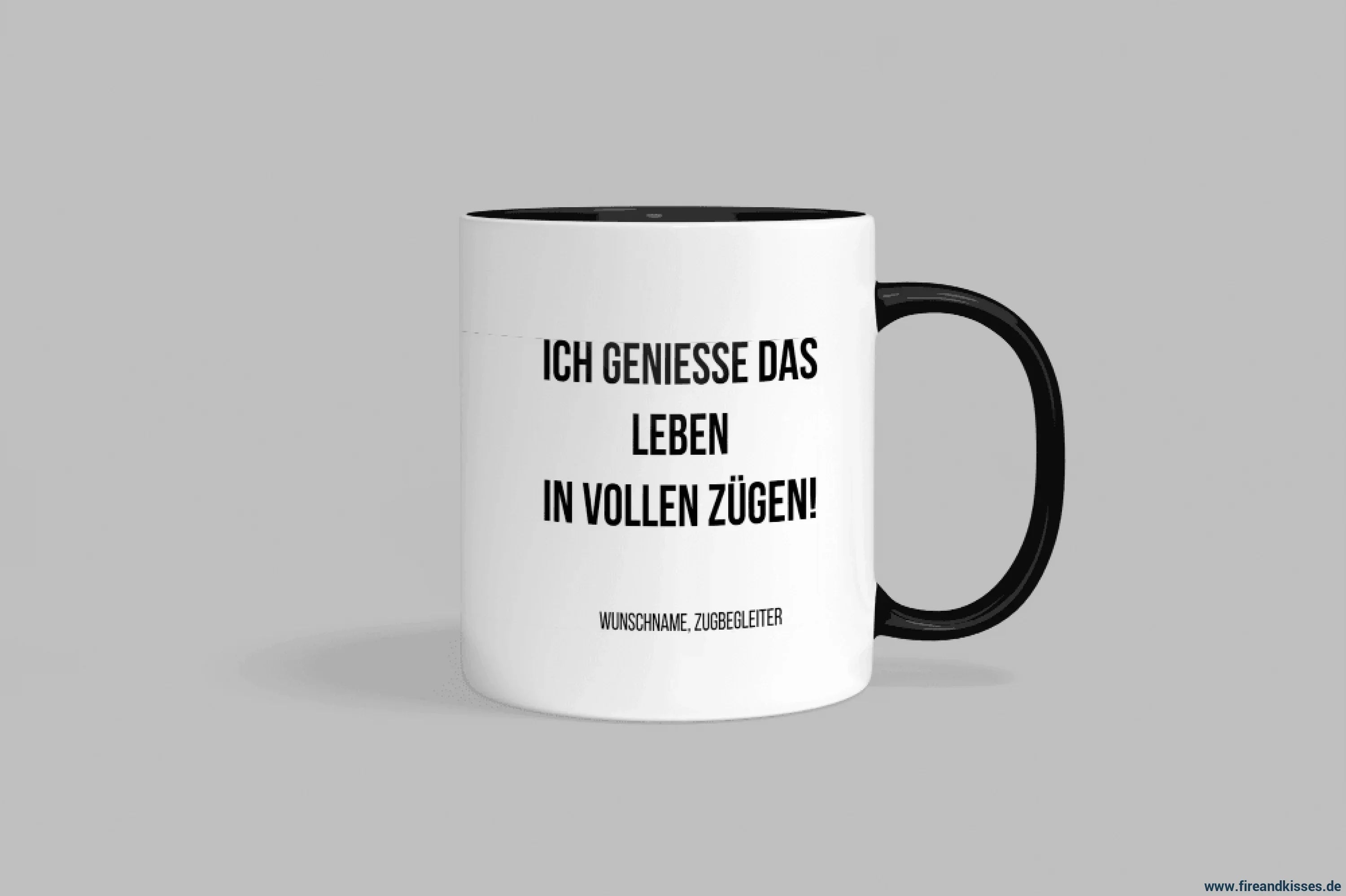 Fun-Tasse Zugbegleiter "Ich genieße das Leben in vollen Zügen" | Fireandkisses